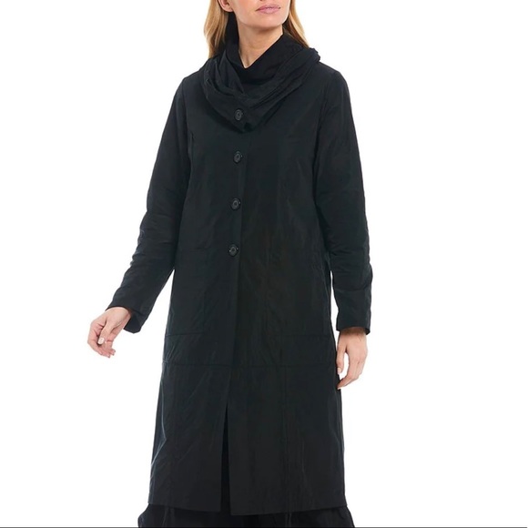 {Bryn Walker} Katarina Convertible Cowl Neck Button Front Maxi Jacket, Size S - Picture 11 of 12